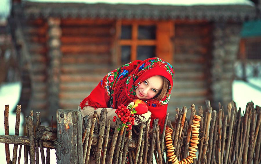 Sexy girl Women in Slavic costumes in Wuhu